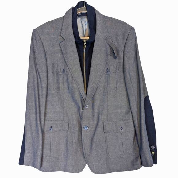 Circle of Gentlemen Medwyn Blazer Blue Removable Faux Jacket 56 EU 48" Chest - Picture 2 of 12